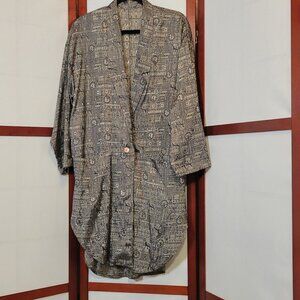 Pewter Metallic Long Jacket - L